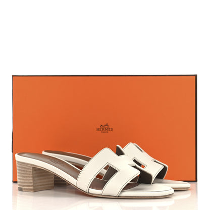 Hermes Calfskin Oasis Sandals 35.5 White 10 of 10