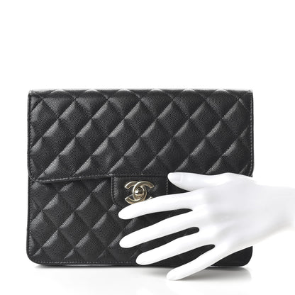 Chanel Caviar Quilted Square Flap Clutch Black 2 of 11