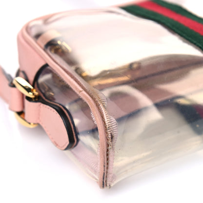 Gucci Vinyl Web Mini Ophidia Transparent Shoulder Bag Perfect Pink 7 of 11