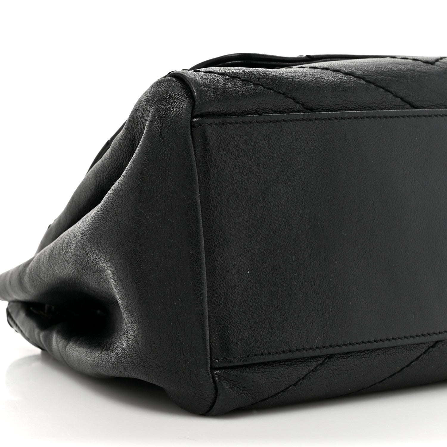 Saint Laurent Pebbled Lambskin Chevron Monogram Small Nolita Black 10 of 17