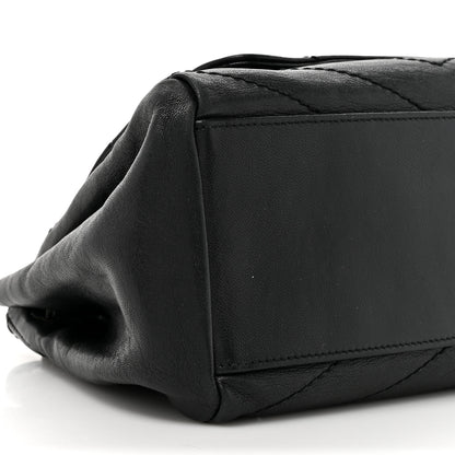 Saint Laurent Pebbled Lambskin Chevron Monogram Small Nolita Black 10 of 17