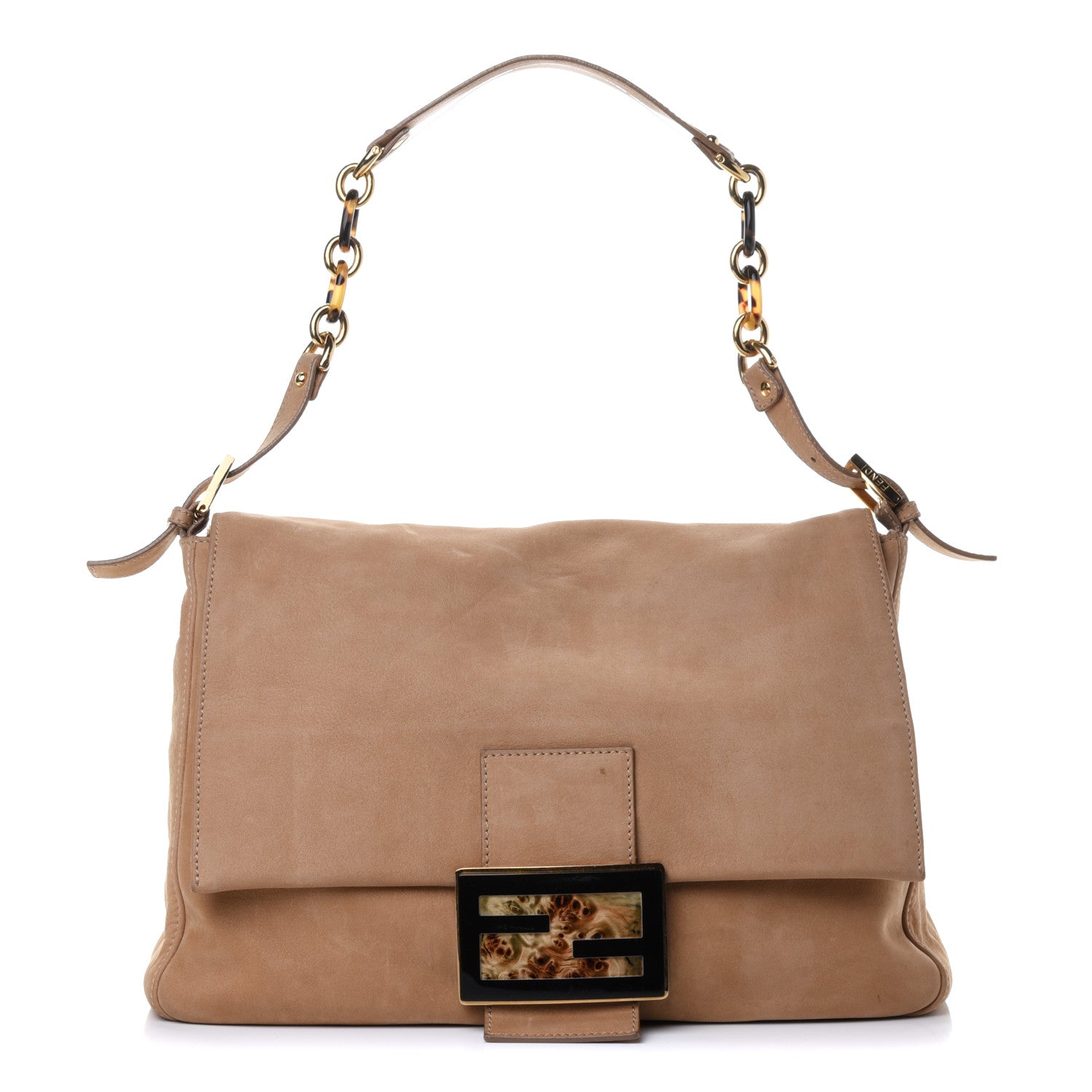 Fendi Vitello Savana Big Mama Baguette Caramello Tartaruga Natural 1 of 4