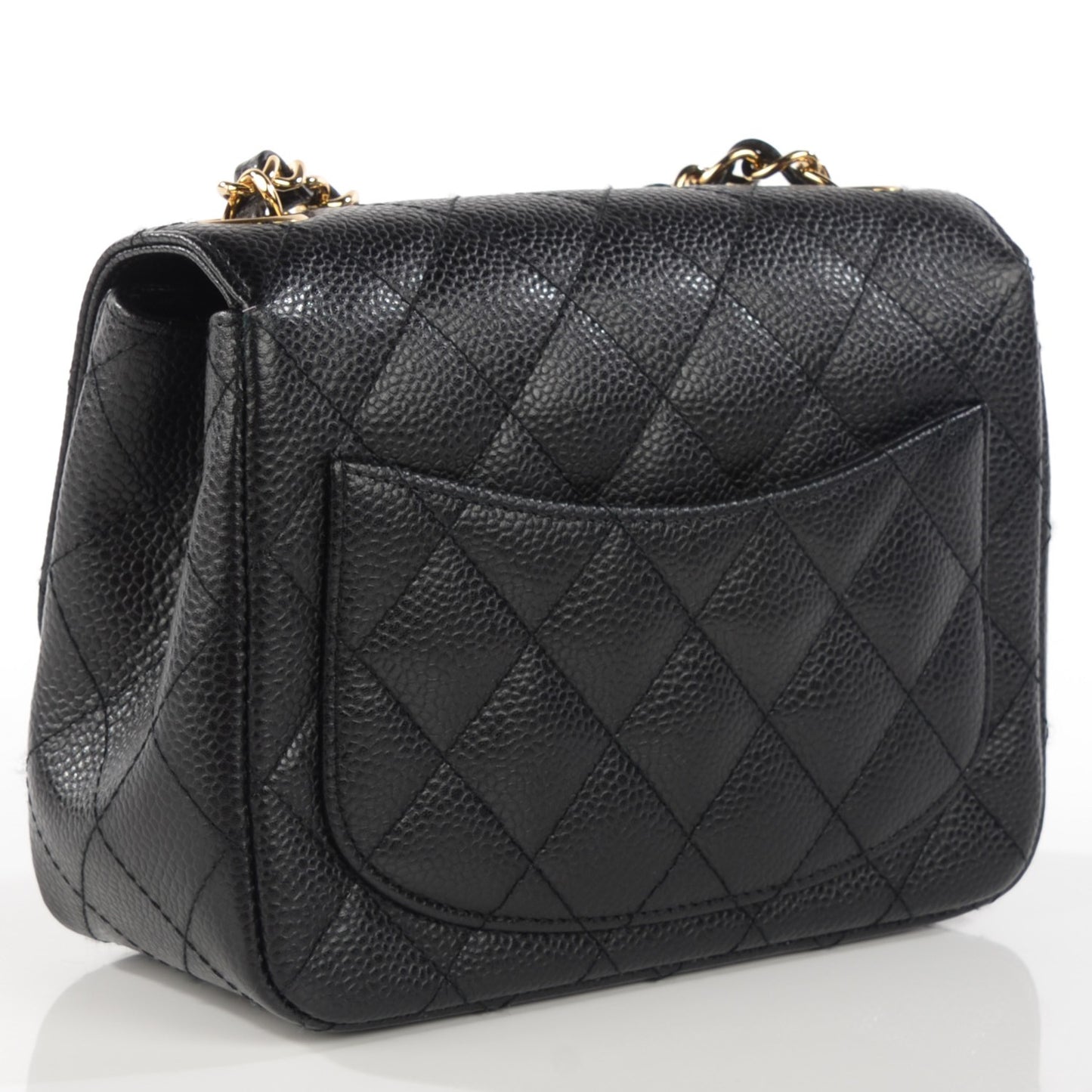 Caviar Quilted Mini Square Flap Black
