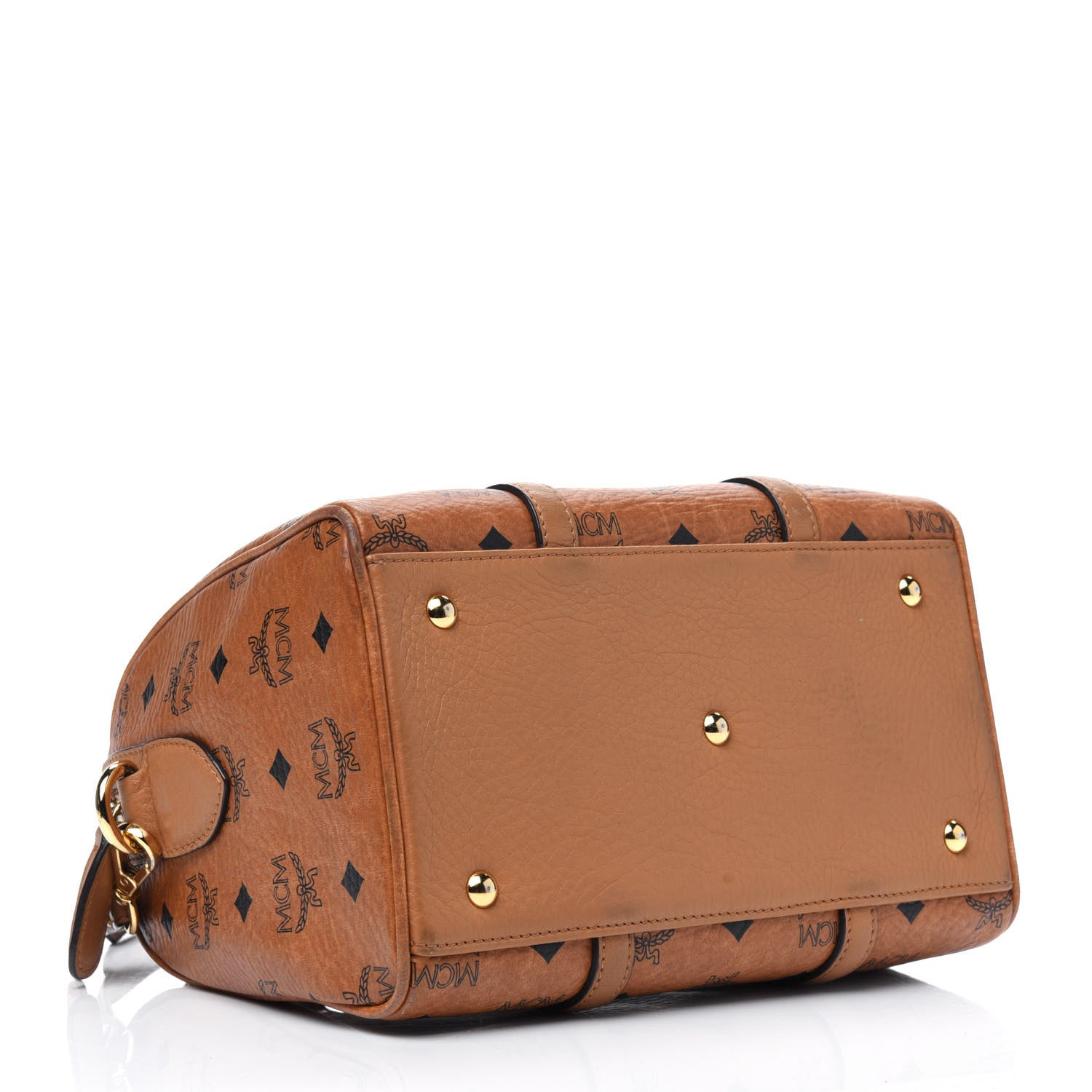 MCM Visetos Dog Bone Boston Bag Cognac 5 of 27