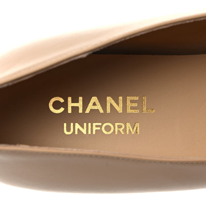 Chanel Lambskin Cap Toe CC Uniform Ballerina Flats 38 Beige Black 7 of 8