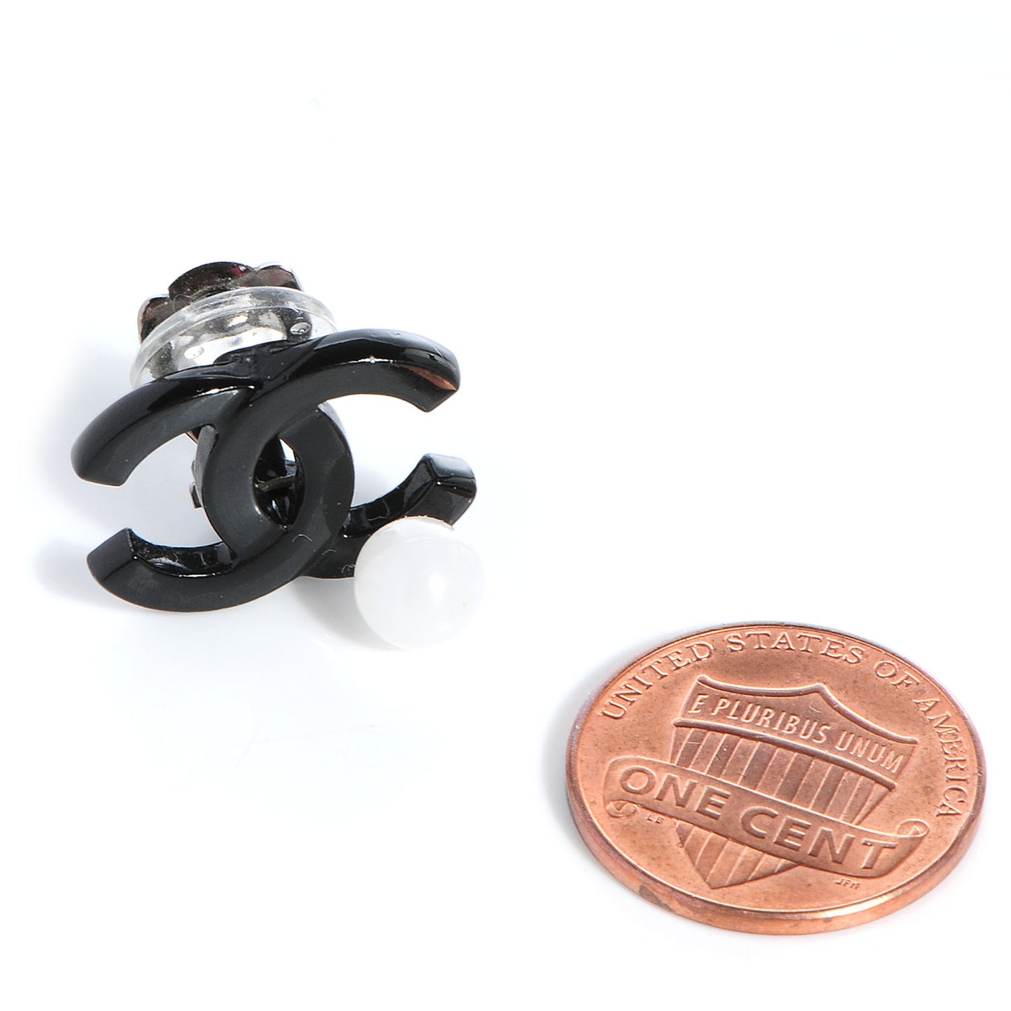 Resin CC Bead Clip On Earrings Black White