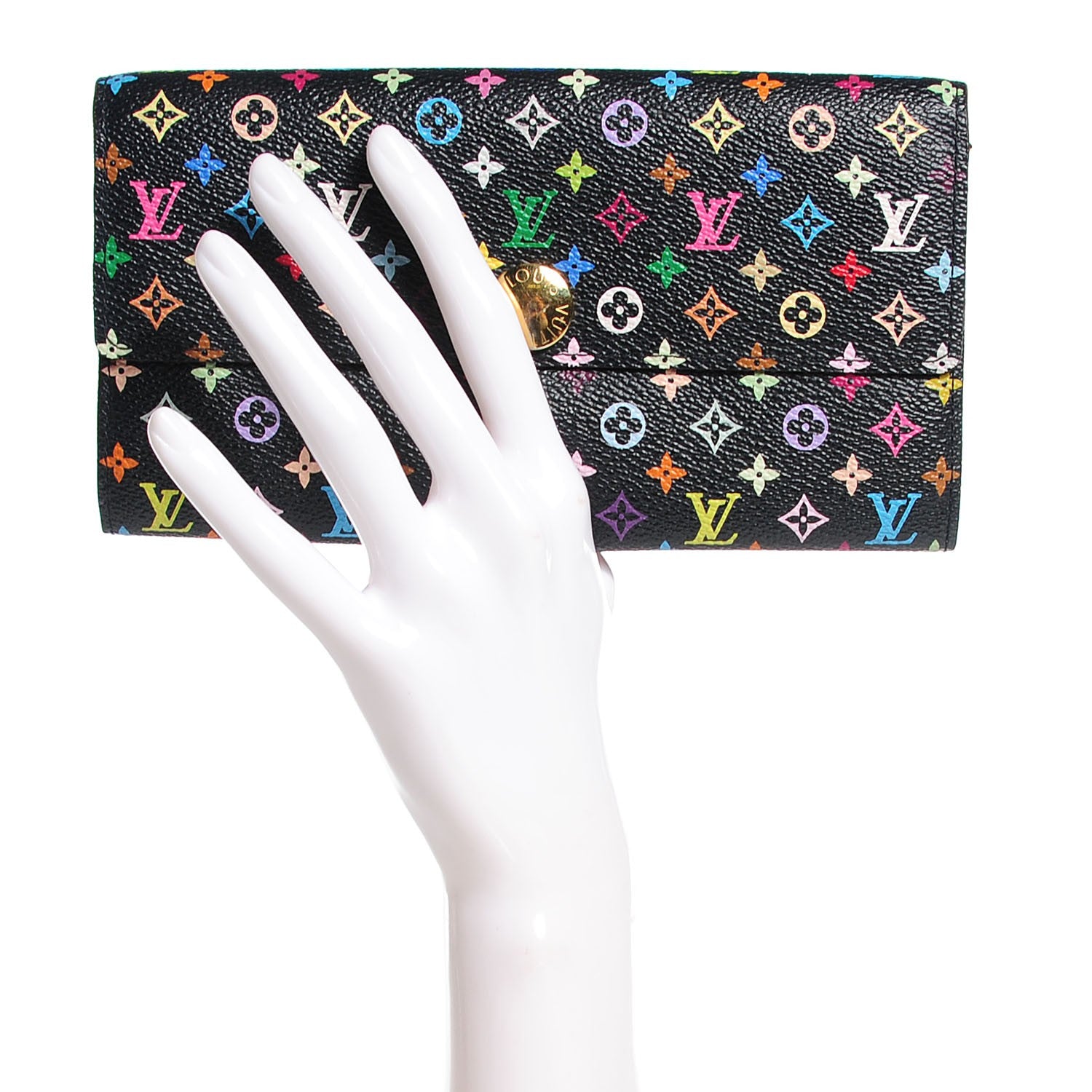 Louis Vuitton Monogram Multicolor Sarah Wallet Black 2 of 7