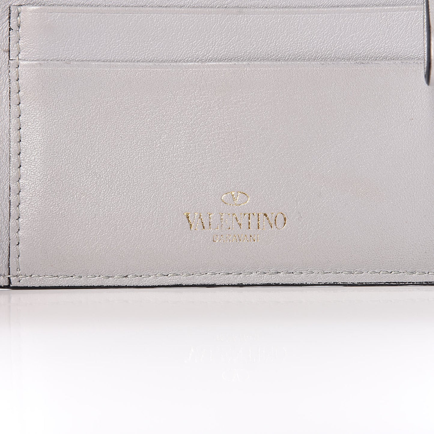 Vitello Rockstud Key Coin Case Card Holder Grey
