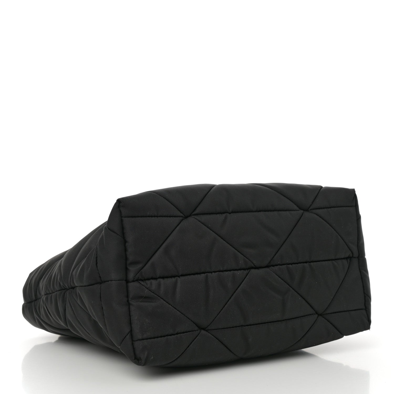 Prada Re-Nylon Nappa Triangle Quilted Padded Double Handled Zip Pocket Tote Black 4 of 11