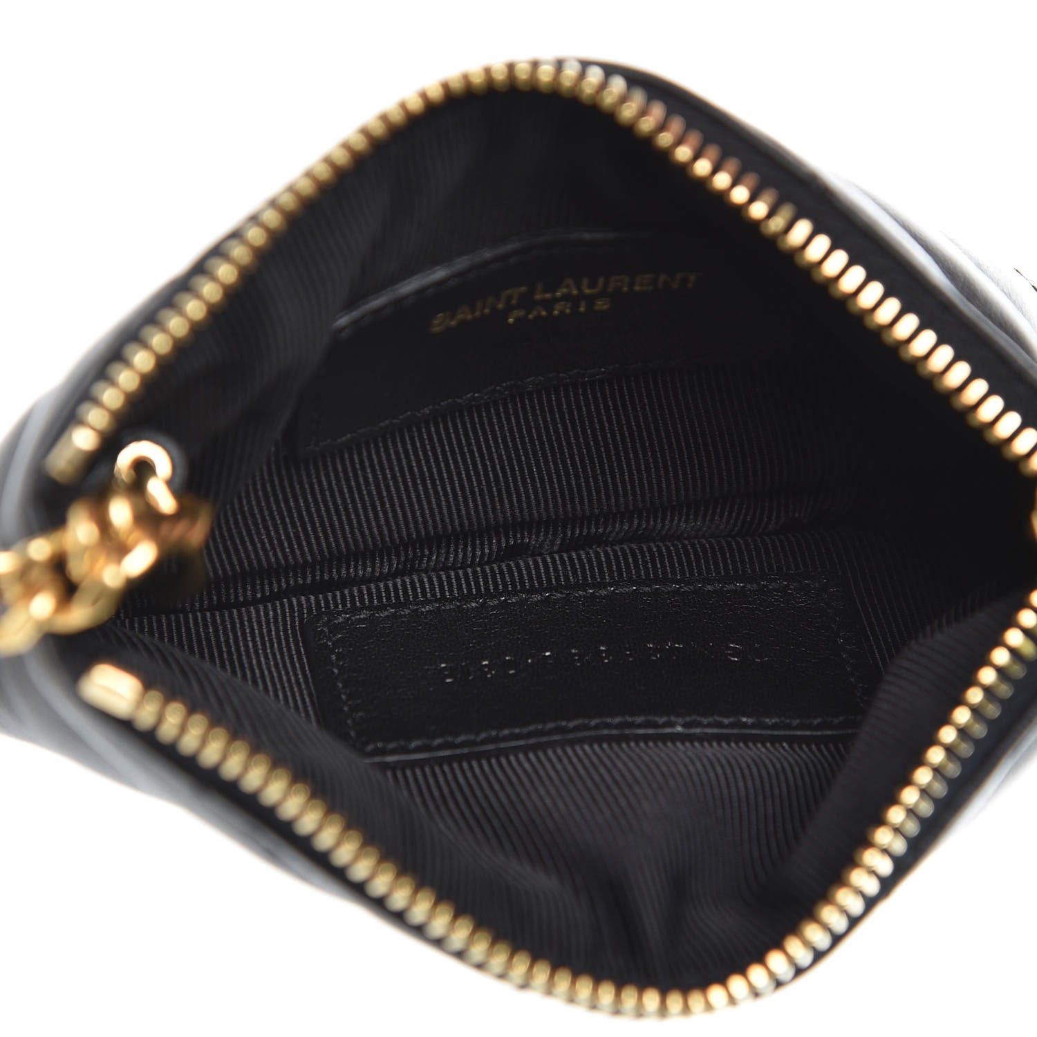 Saint Laurent Calfskin Matelasse Monogram Key Pouch Black 5 of 8