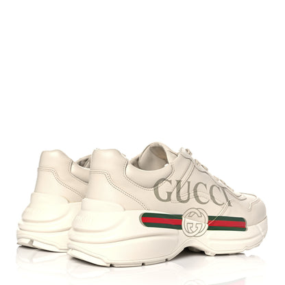 Gucci Calfskin Logo Mens Rhyton Sneakers 6 Ivory 4 of 8