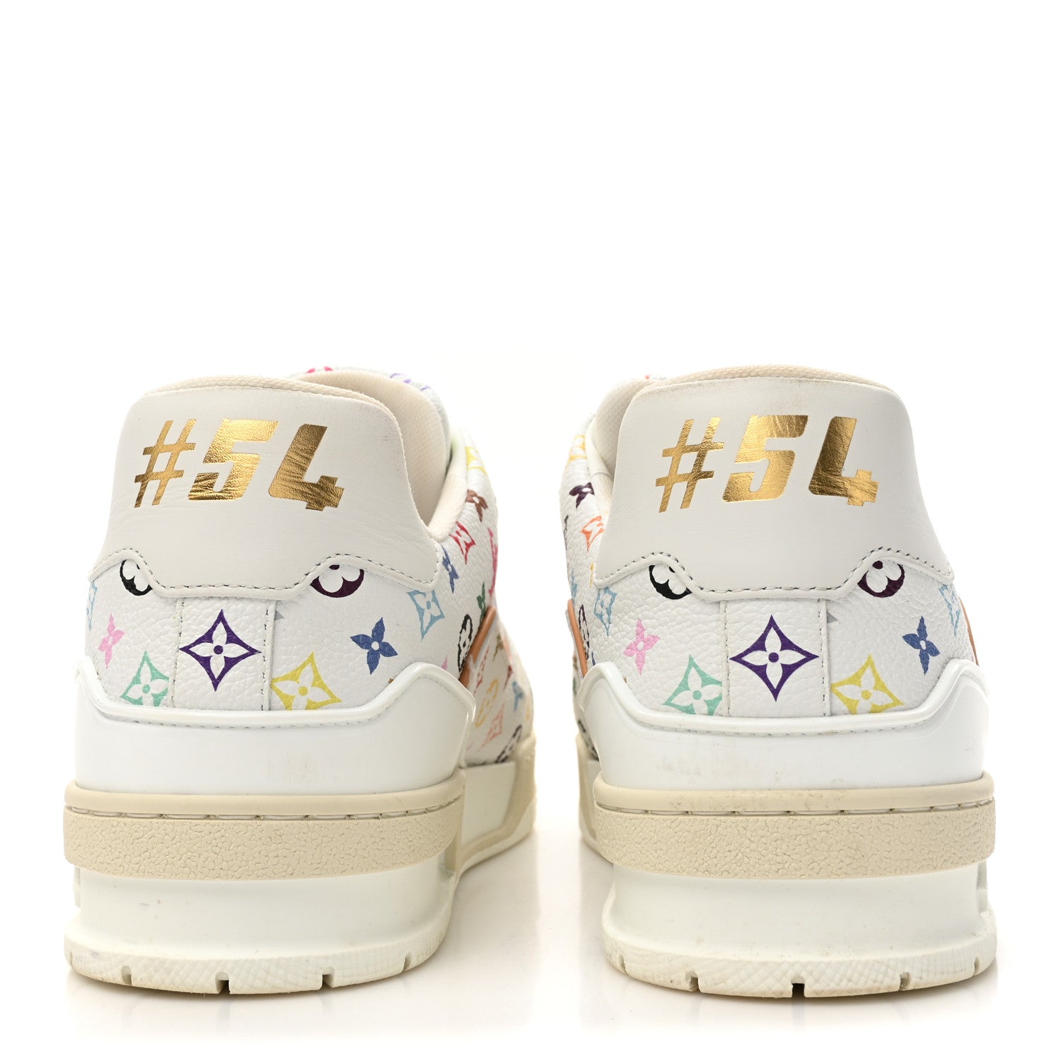 Louis Vuitton LV X TM Calfskin Monogram Multicolor Womens LV Trainer Sneakers 39 White 5 of 10