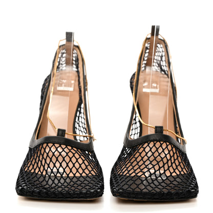 Bottega Veneta BOTTEGA VENETA Mesh Calfskin Chain Stretch Pumps 37 Black 2 of 7