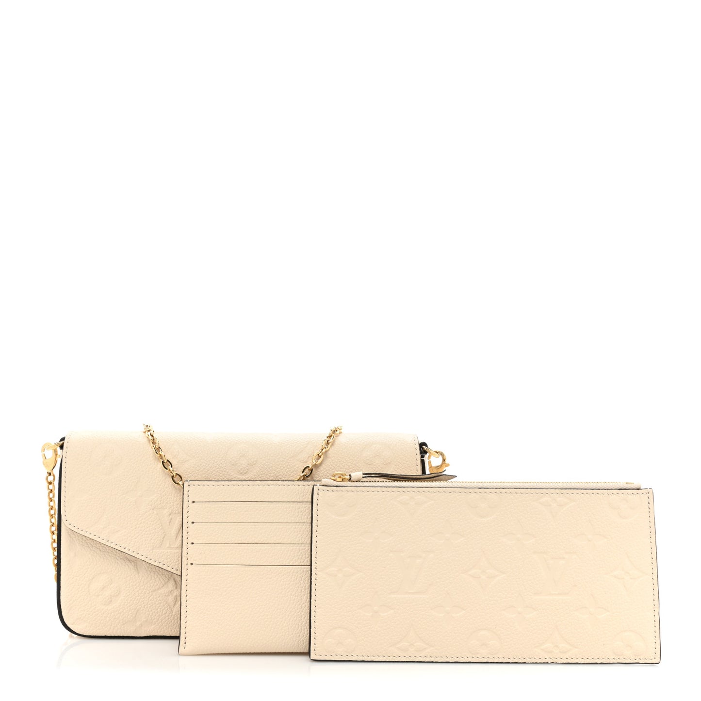 Empreinte Pochette Felicie Chain Wallet Cream