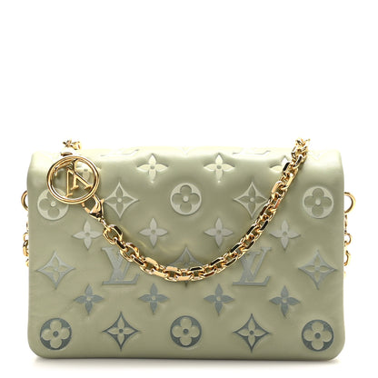 Louis Vuitton Lambskin Embossed Monogram Pochette Coussin Green 1 of 10