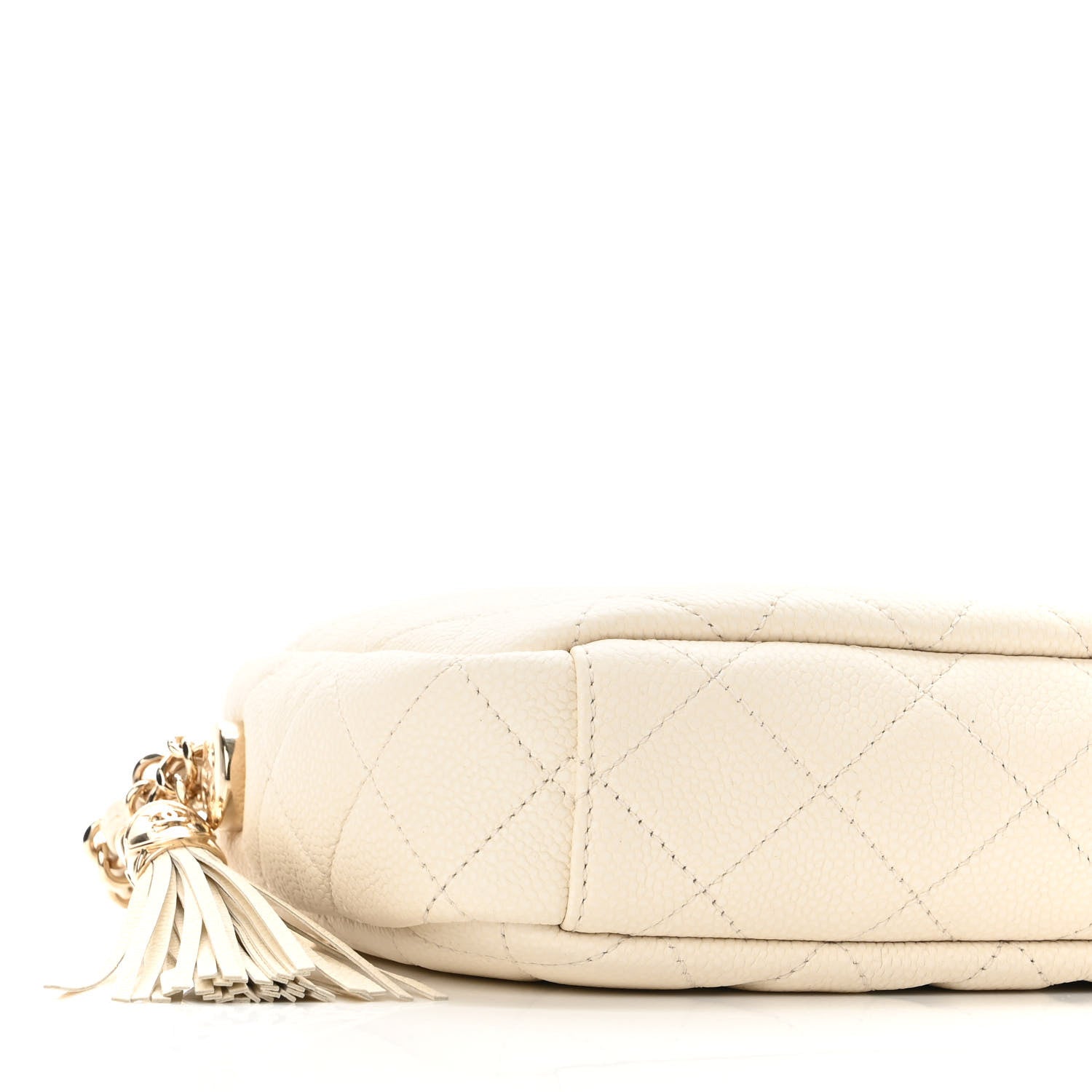 Chanel Caviar Flat Quilted Small Coco Tassel Camera Case White 9 of 10