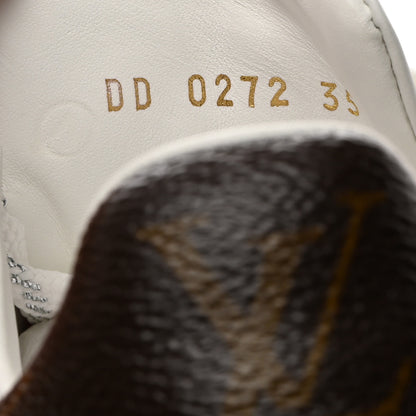 Louis Vuitton Calfskin Monogram Debossed Time Out Sneakers 35 White Silver 7 of 9
