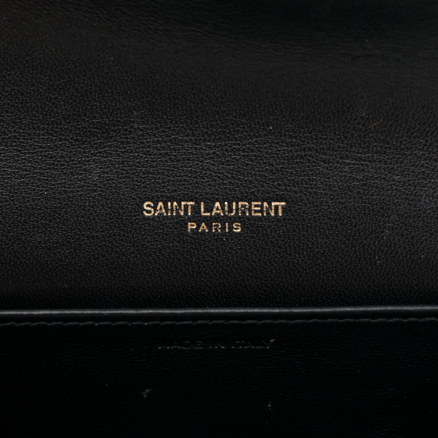 Saint Laurent Calfskin Crocodile Embossed Monogram Uptown Chain Wallet Black 6 of 13