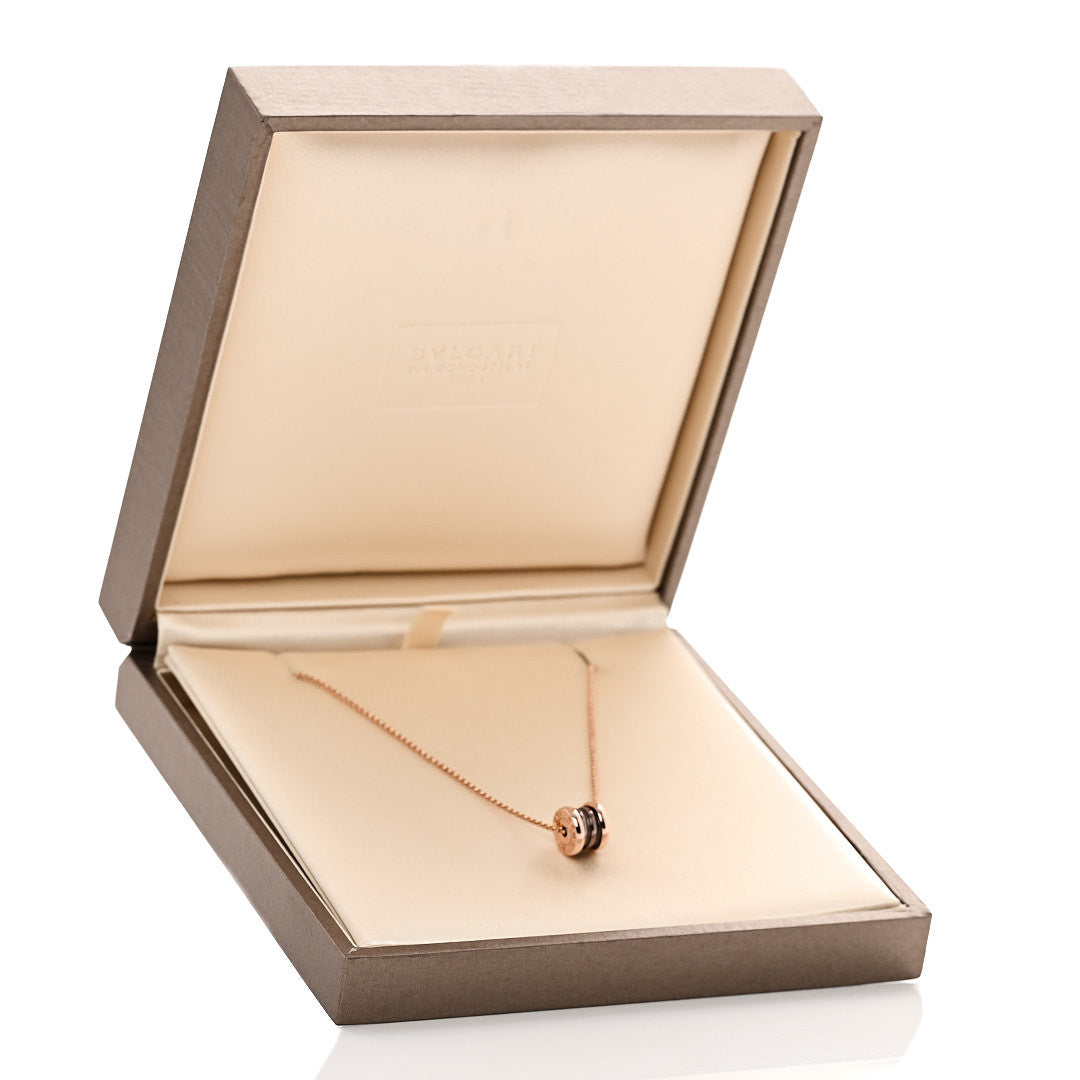 18K Rose Gold Cermet Small B.Zero1 Pendant Necklace