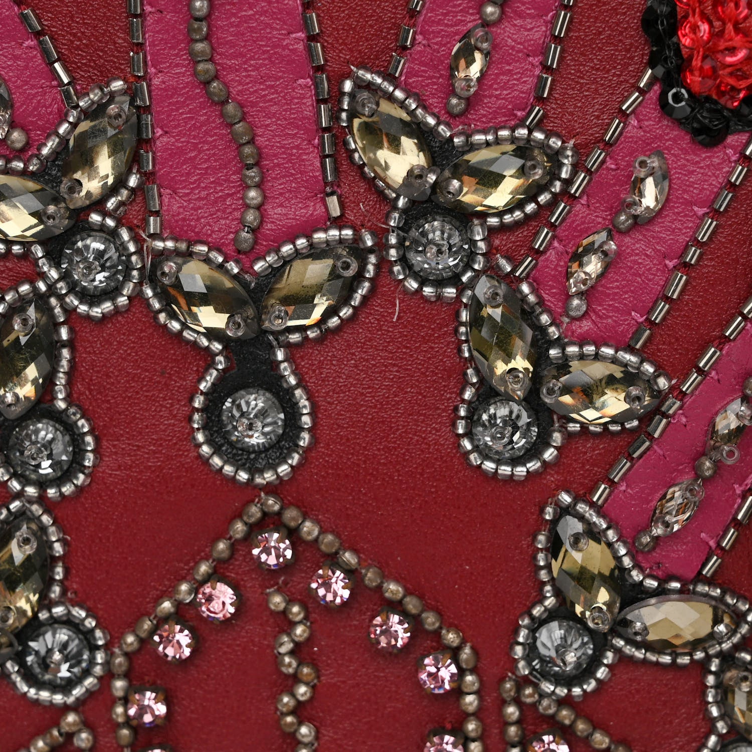 Valentino Garavani Vitello Crystal Loveblade Embellished Mini Glam Lock Rockstud Flap Rubino 11 of 12