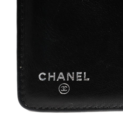 Chanel Lambskin Camellia Embossed Yen Wallet Black 6 of 8