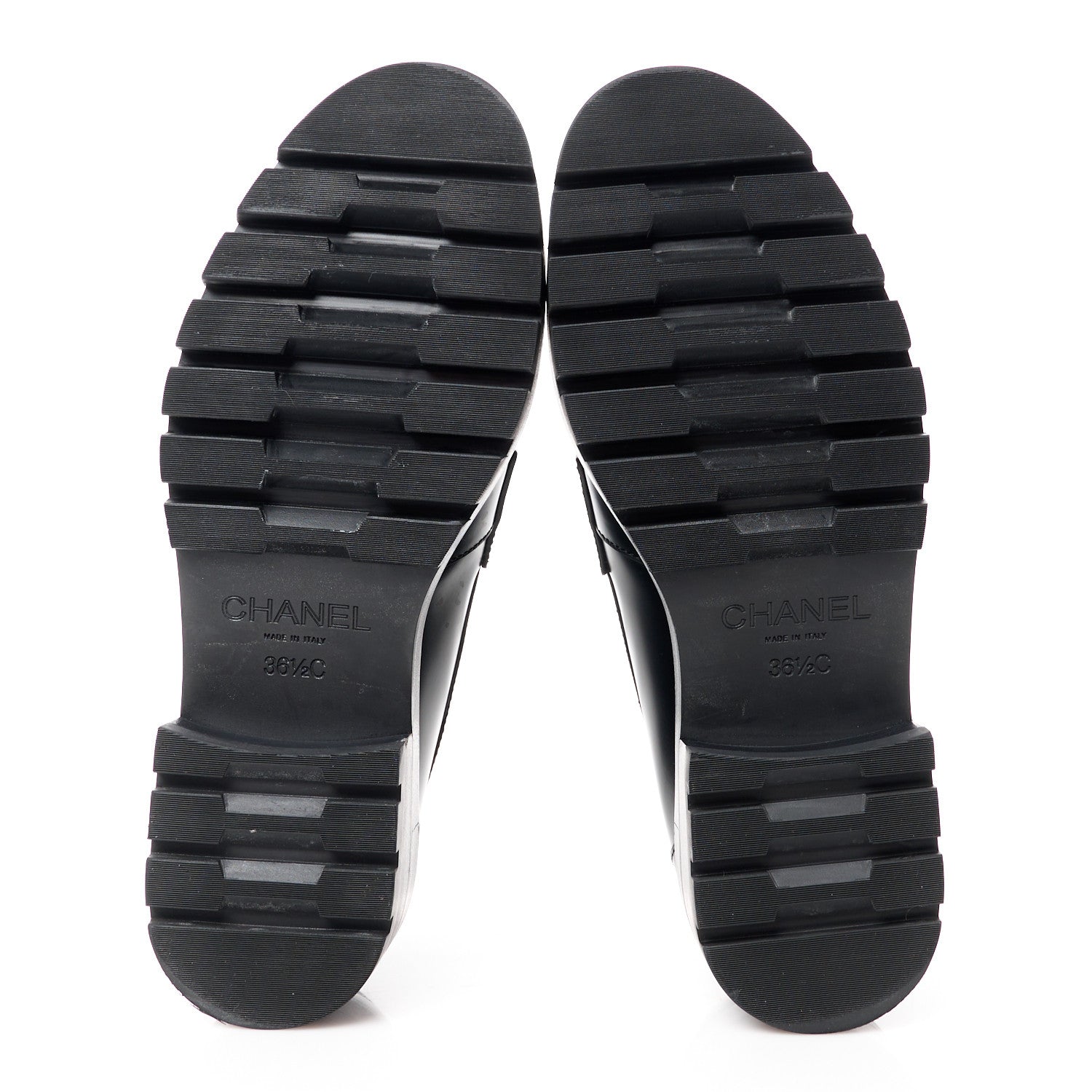 Chanel Calfskin Metal CC Loafers 36.5 Black 6 of 9