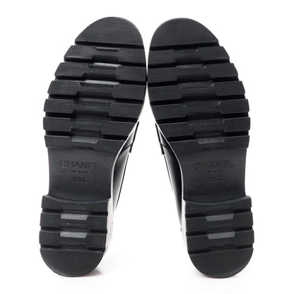 Chanel Calfskin Metal CC Loafers 36.5 Black 6 of 9