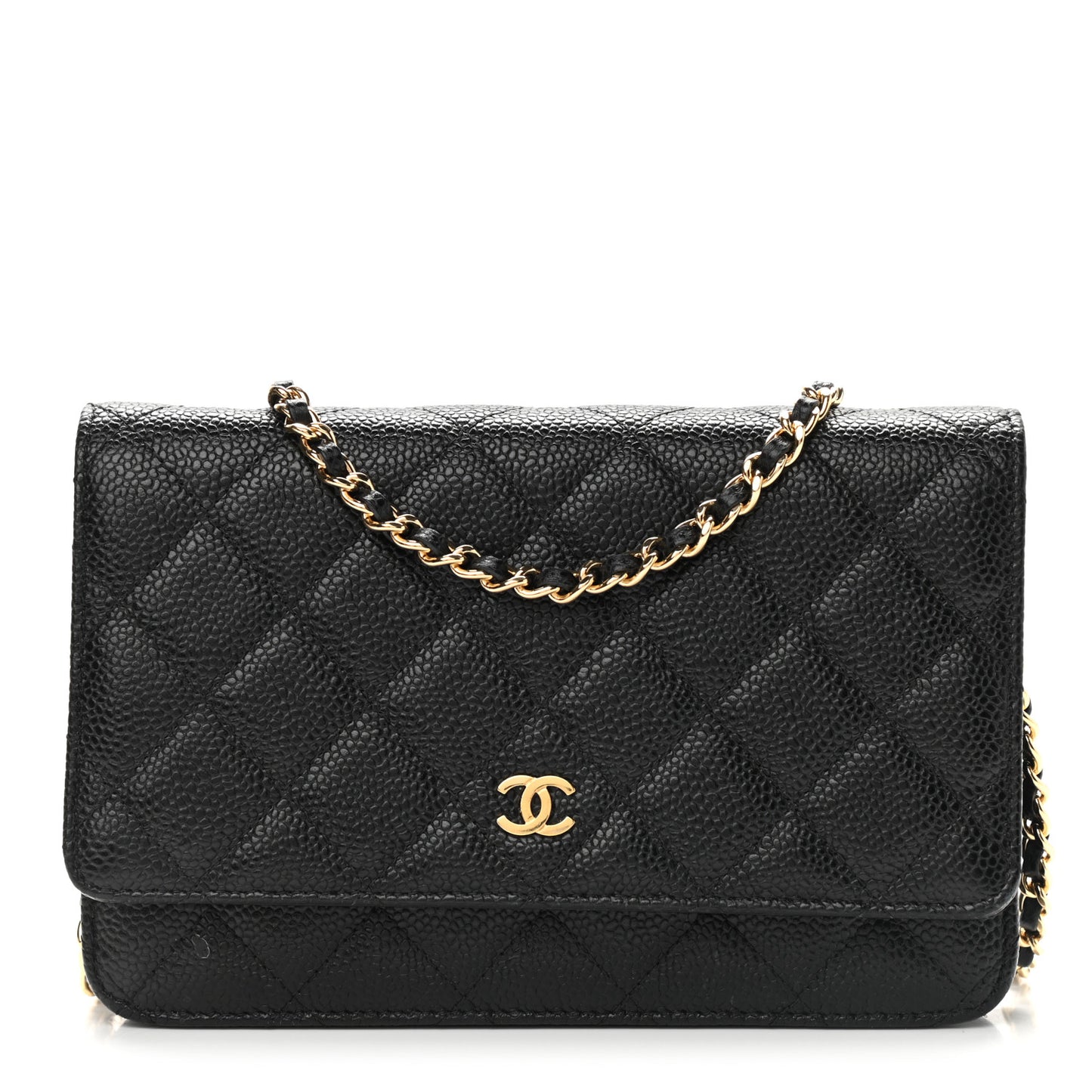 Caviar Quilted Wallet On Chain WOC Black