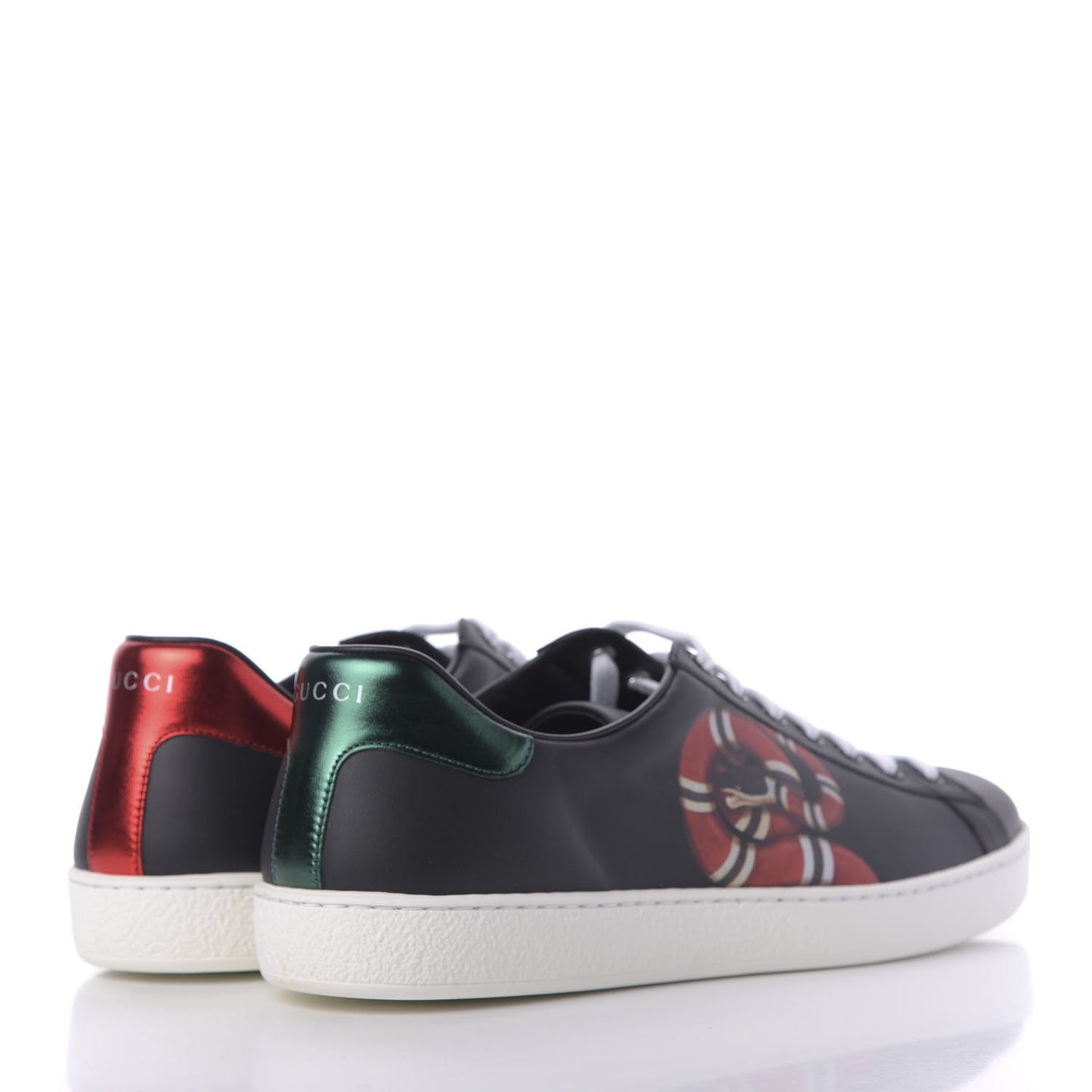 Calfskin Kingsnake Mens Ace Sneakers 11 Black Multicolor