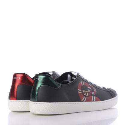 Gucci Calfskin Kingsnake Mens Ace Sneakers 11 Black Multicolor 4 of 10