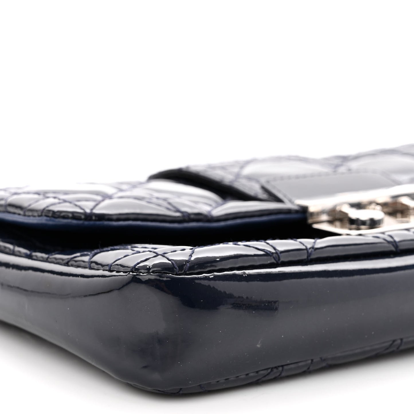 Patent Cannage Miss Dior Promenade Pouch Blue