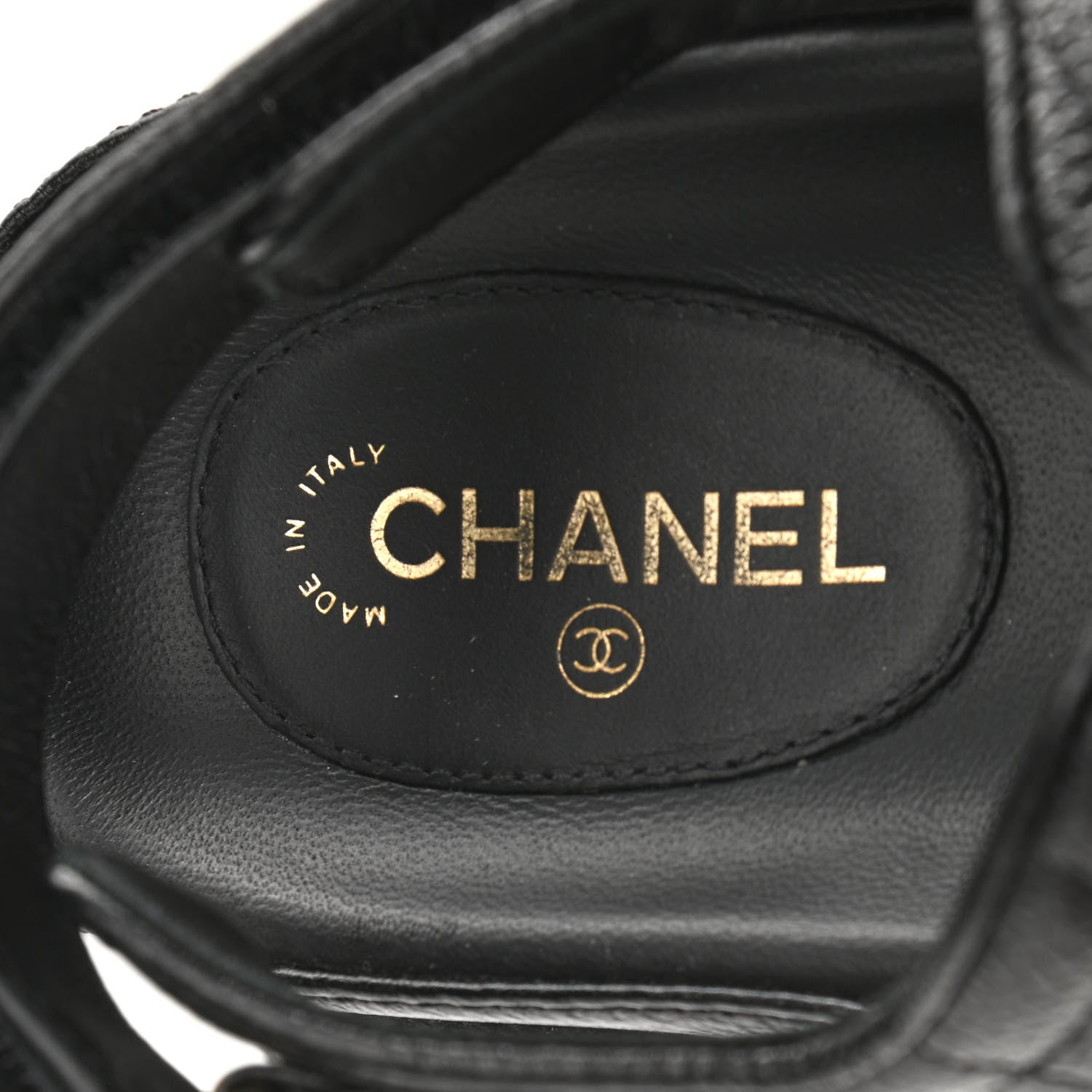 Chanel Grained Calfskin Velcro Dad Sandals 36.5 Black 7 of 11