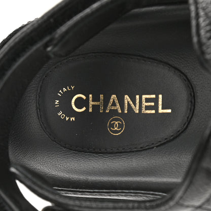 Chanel Grained Calfskin Velcro Dad Sandals 36.5 Black 7 of 11
