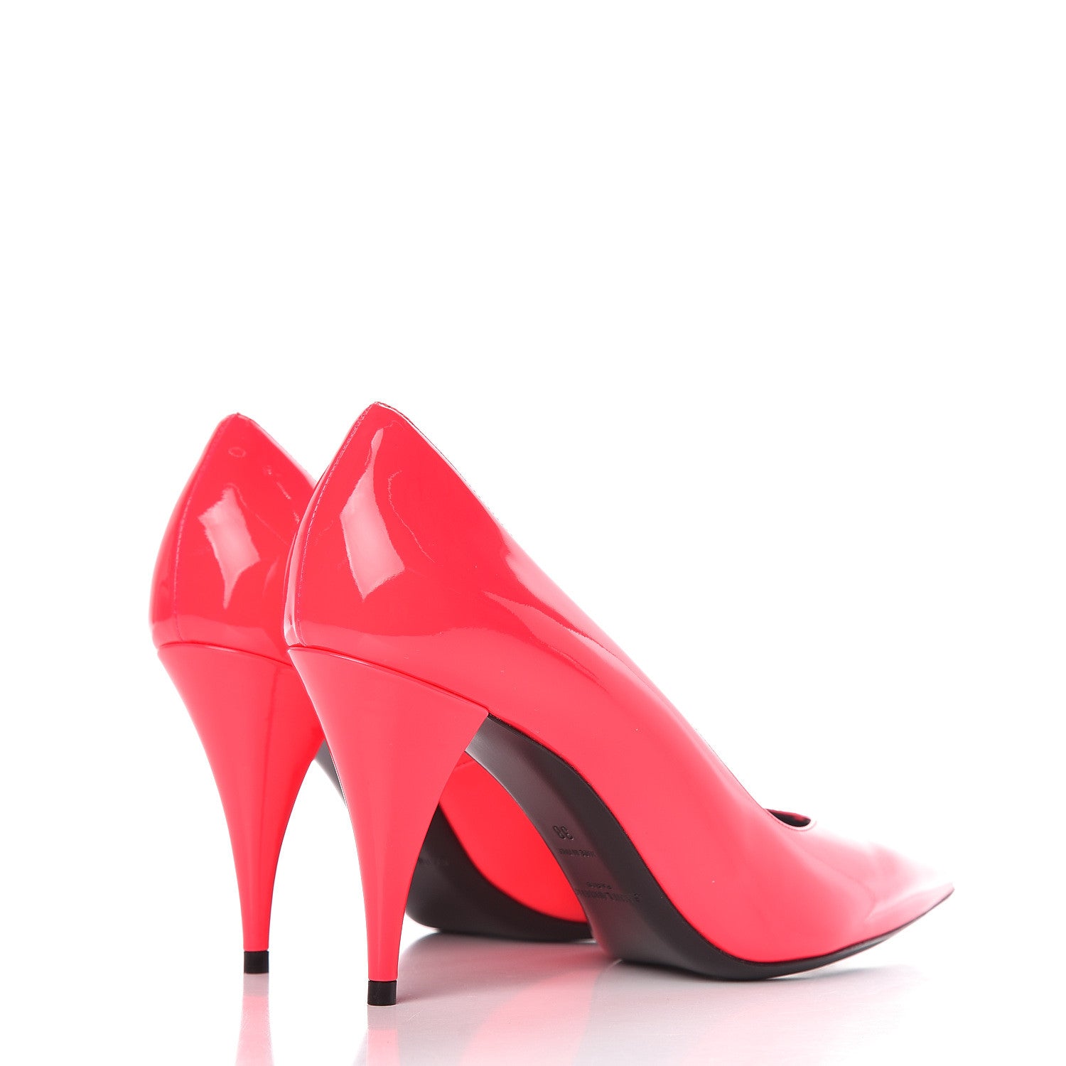Saint Laurent Patent Calfskin Kiki 85 Pumps 38 Neon Pink 4 of 9
