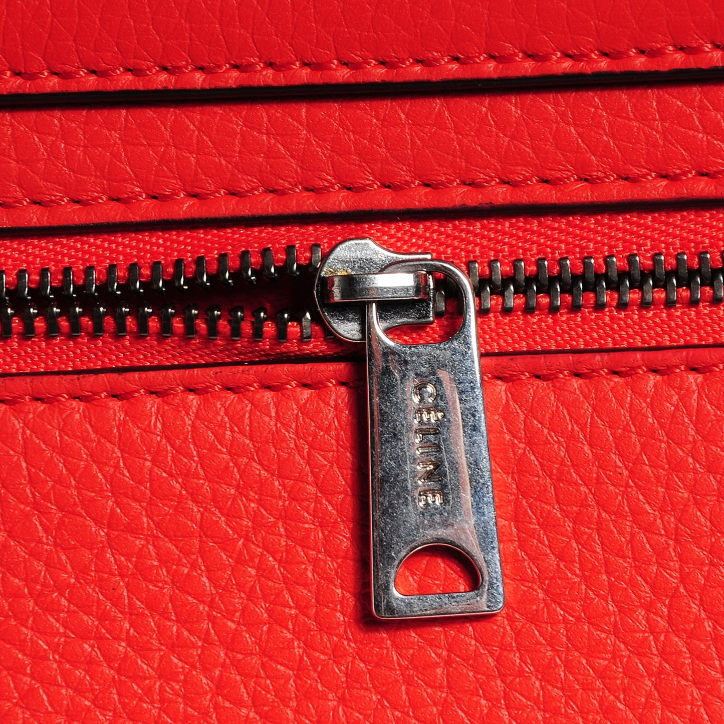 Drummed Leather Suede Medium Trapeze Vermillion