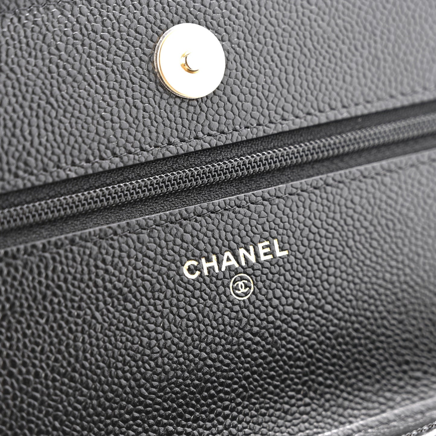 Caviar Quilted Miss Coco Wallet On Chain WOC Black