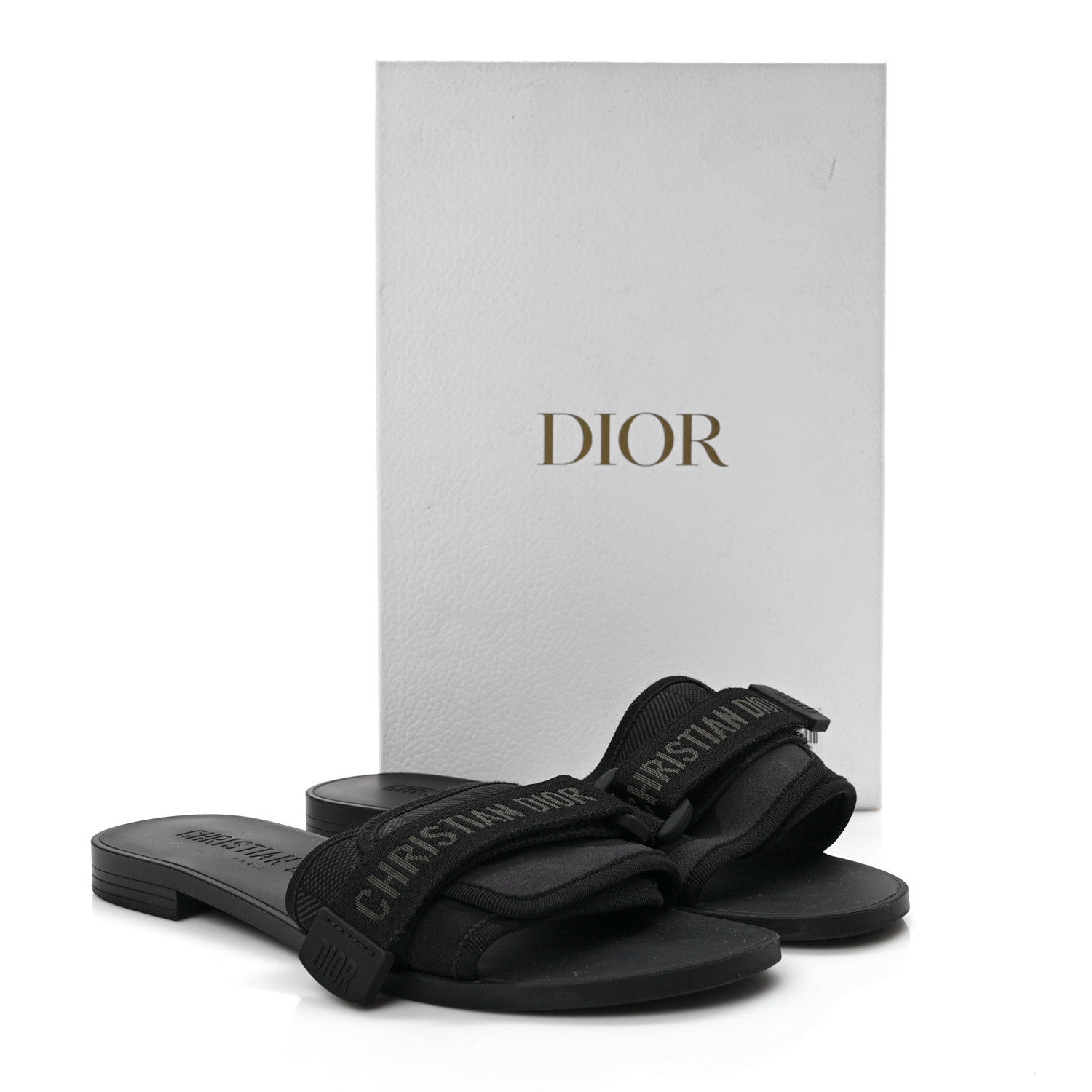 Christian Dior Technical Stretch Fabric Camouflage Dio(r)evolution Slide Sandals 39 Black Military 8 of 8