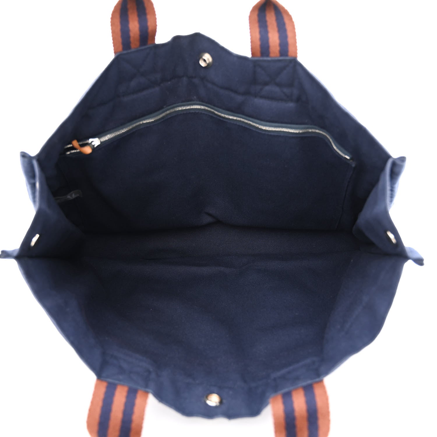 Hermes Canvas Herline GM Tote Navy 5 of 13