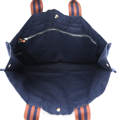 Hermes Canvas Herline GM Tote Navy 5 of 13
