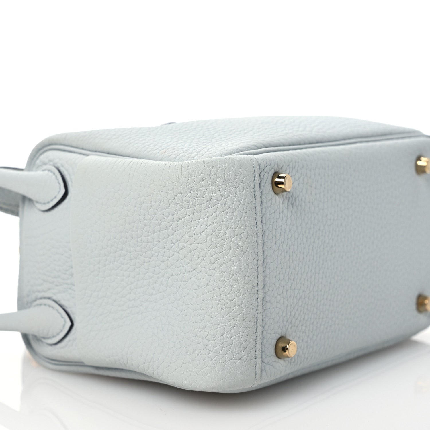 Hermes Taurillon Clemence Mini Lindy 20 Bleu Pale 9 of 13
