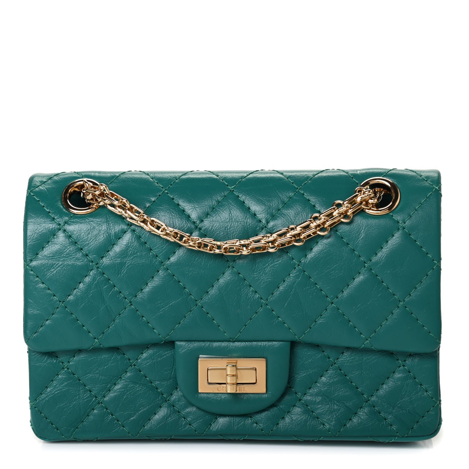 Chanel Aged Calfskin Quilted 2.55 Reissue Mini Flap Green 1 of 4