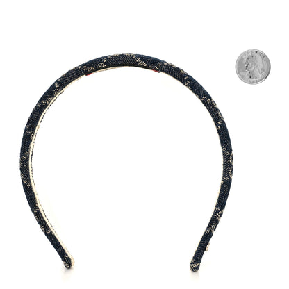 Gucci Denim Monogram Headband 2 of 5