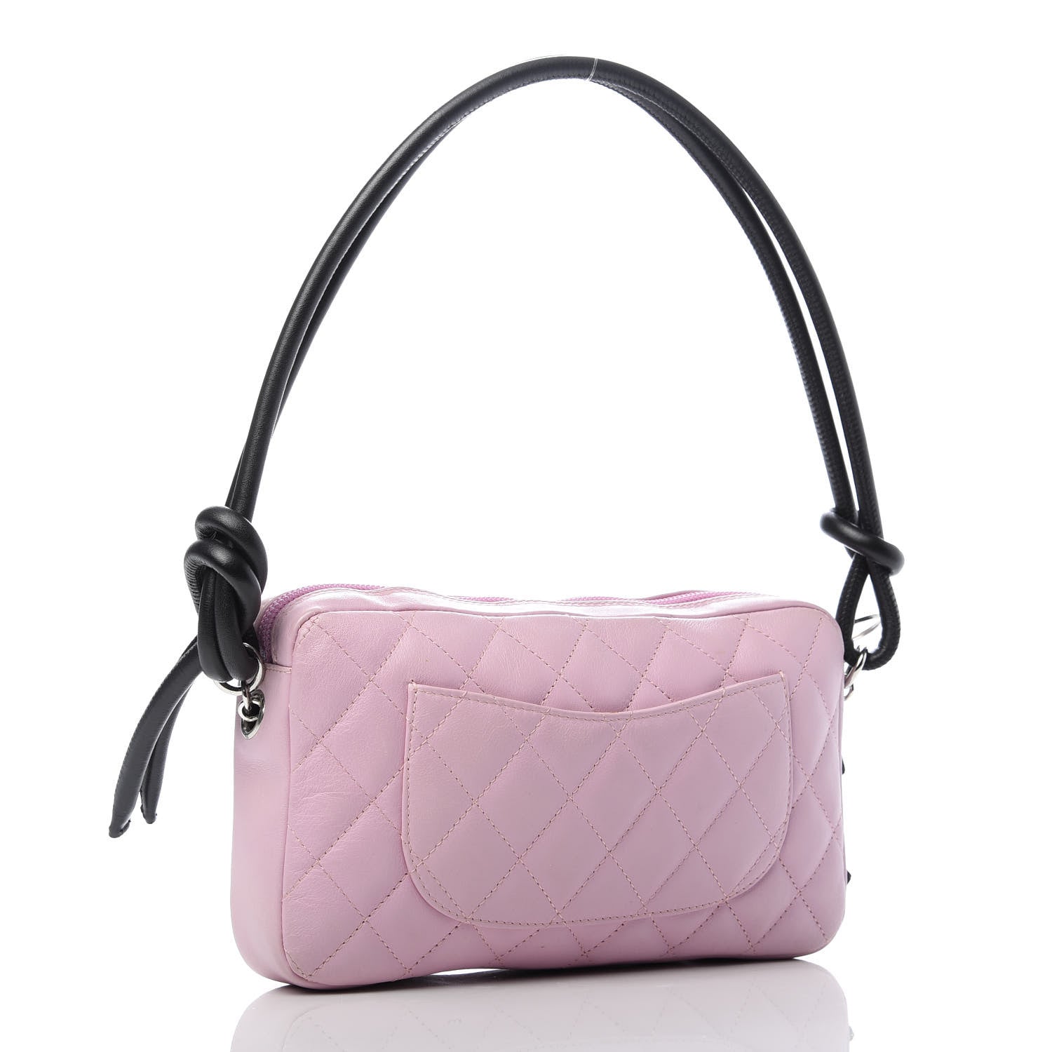 Chanel Calfskin Quilted Cambon Pochette Pink Black 3 of 10