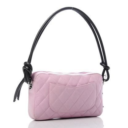 Chanel Calfskin Quilted Cambon Pochette Pink Black 3 of 10