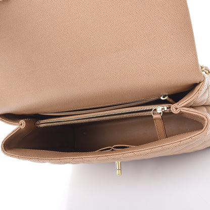 Chanel Caviar Lizard Quilted Large Coco Handle Flap Beige 5 of 8