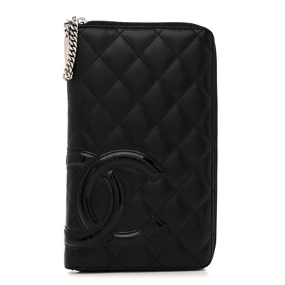 Chanel Calfskin Cambon Zip Around Organizer Wallet Black 1 of 9