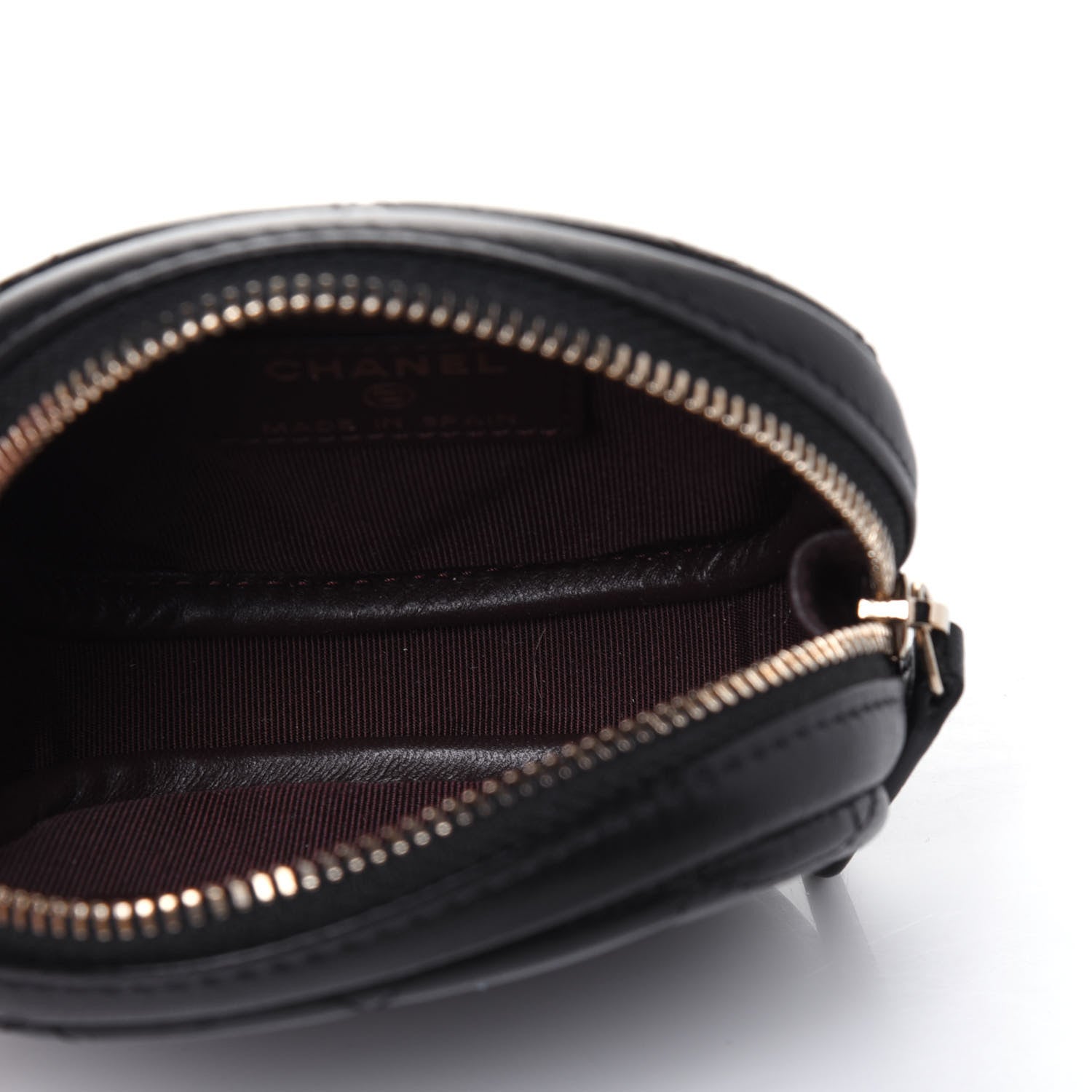 Chanel Lambskin Quilted Zip Around Classic Coin Purse Black 4 of 9