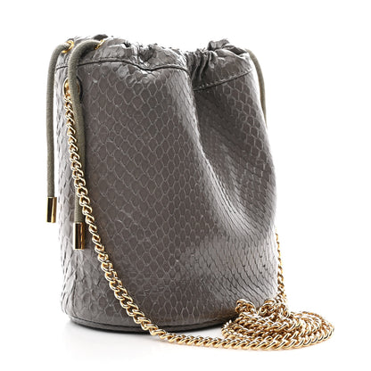 Gucci Snakeskin Mini Zumi Bucket Bag Dusty Grey 2 of 10