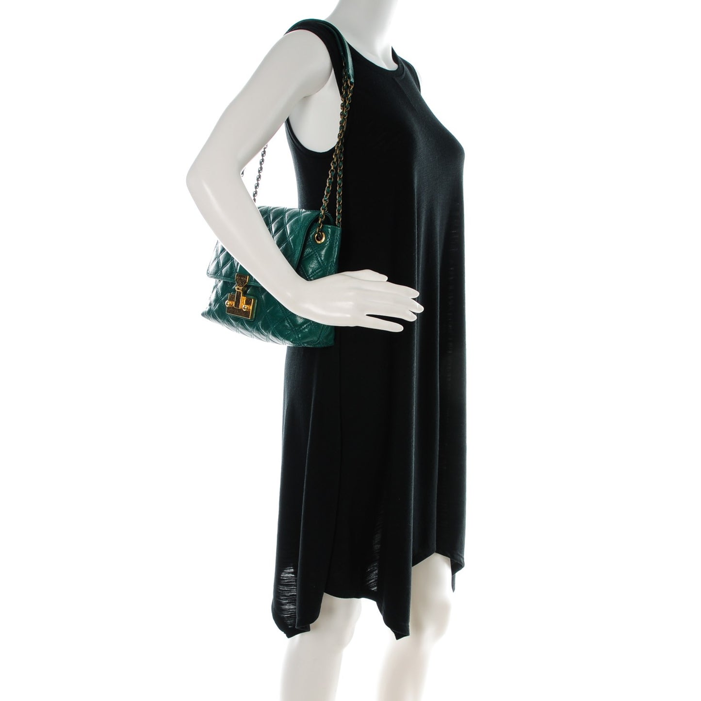 Lambskin Baroque Large Single Flap Emerald