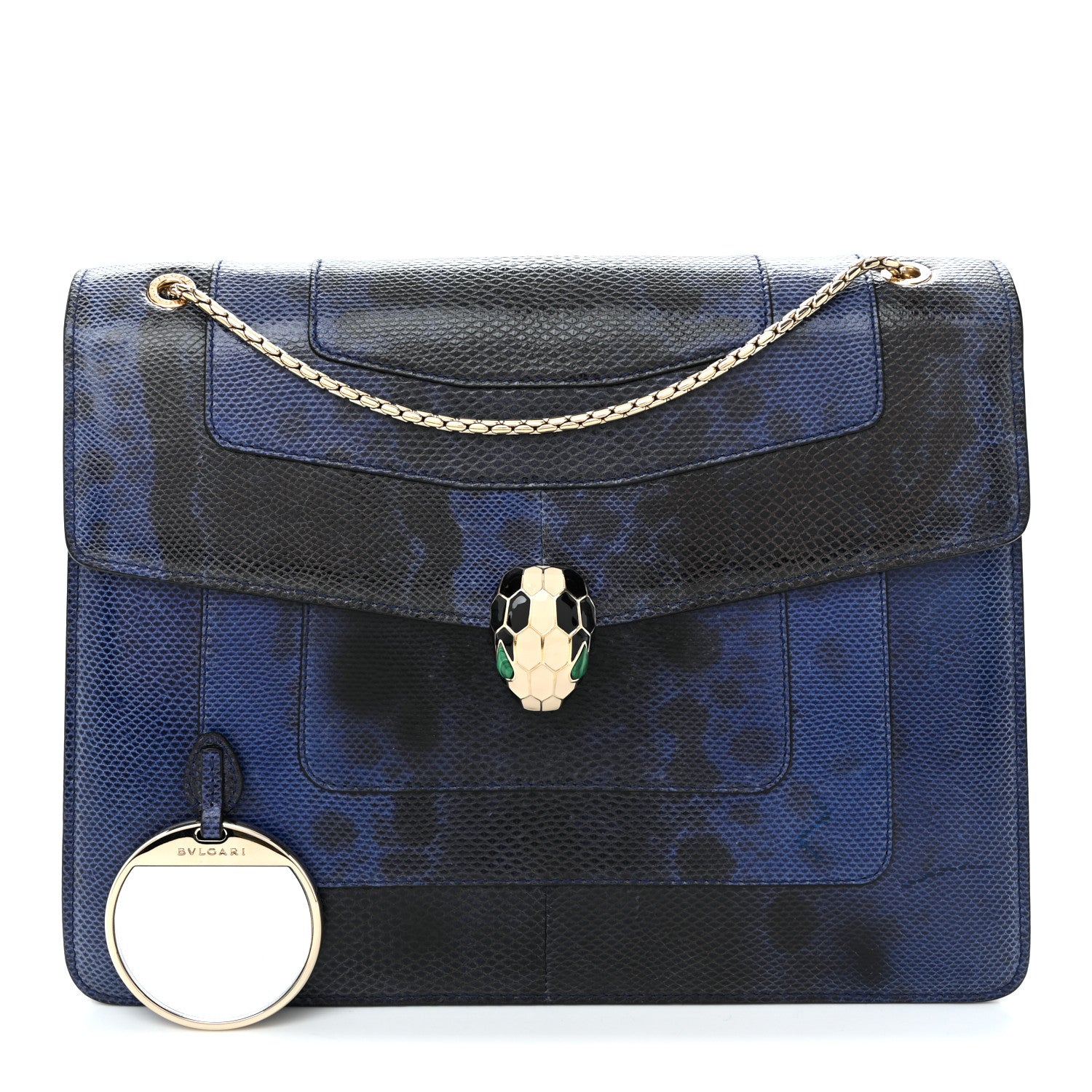Bulgari Shiny Karung Medium Serpenti Forever Crossbody Bag Dark Blue 3 of 10